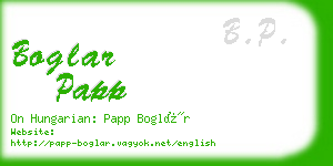 boglar papp business card